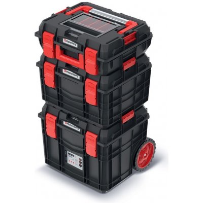 Prosperplast Sada kufrů na nářadí 3 ks Ceblocck allu log 45 x 38 x 84,5 cm černočervená