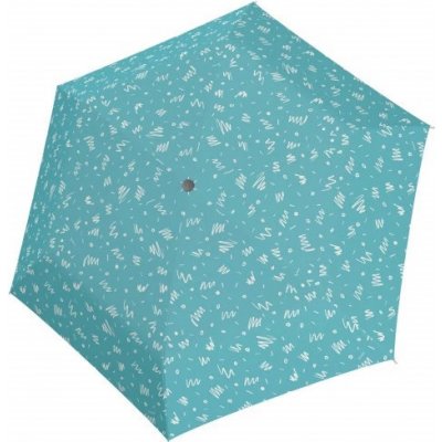 Světle modrý skládací odlehčený plně automatický dámský deštník Glykerios – Hledejceny.cz