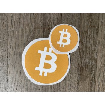 DarujBitcoin Samolepky Množství samolepek: 2x Bitcoin bílý na oranžovém