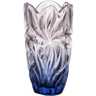 Aurum Crystal KŘISTÁLOVÁ VÁZA BOHEMIA FLORA BLUE GRADIENT 280 MM – Hledejceny.cz