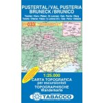 Pustertal Bruneck Val Pusteria Brunico 1:25 000 turistická mapa TABACCO 33 – Sleviste.cz