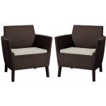KETER SALEMO DUO Křeslo 2 ks, 74 x 67 x 76 cm, hnědá/béžová – Hledejceny.cz