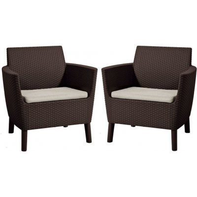 KETER SALEMO DUO Křeslo 2 ks, 74 x 67 x 76 cm, hnědá/béžová – Hledejceny.cz