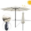 Zahradní slunečník Wolketon 3m-3,5m slunečník Market Umbrella s ruční klikou UV40+ Venkovní slunečník Patio Garden Umbrella, béžová, 3,5m