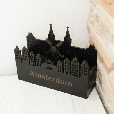 Dřevěný, luxusní stojan na tužky - Amsterdam – Zboží Mobilmania