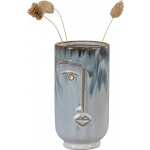 House Nordic Váza keramická kulatá FACE Ø9,5x17 cm, 2-barevná modrá – Hledejceny.cz