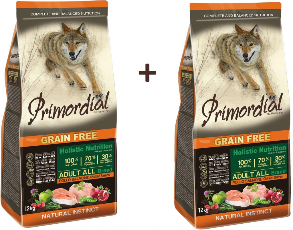 Primordial Adult Grain Free Chicken & Salmon 2 x 12 kg