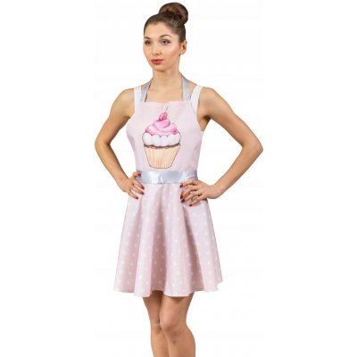 Froster Růžová kuchyňská zástěra ve tvaru šatů – Sleviste.cz