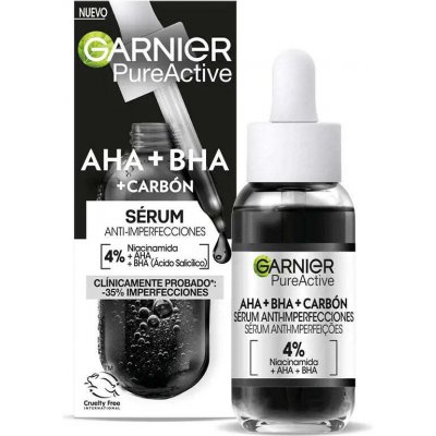 Garnier Pure Active AHA + BHA Charcoal Serum 30 ml – Zboží Mobilmania