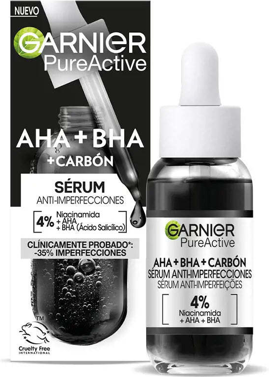 Garnier Pure Active AHA + BHA Charcoal Serum 30 ml