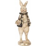 Dekorace králíček s černým kabátkem a košíkem - 9*10*24 cm - Clayre & Eef – Hledejceny.cz