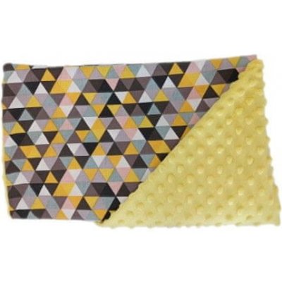 ShopTex Dětská deka minky trojúhelníky žluté – Zboží Mobilmania