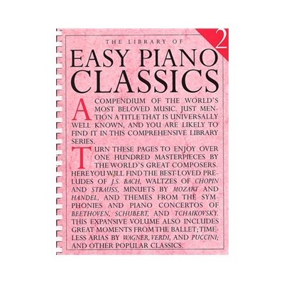 Library Of Easy Piano Classics 2 klasické skladby pro začátečníky hry na klavír – Zboží Mobilmania