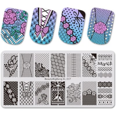 Velká razítkovací destička na nehty Beauty Lux XL 037 – Zboží Dáma