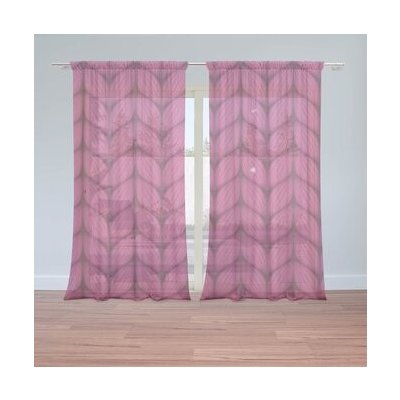 Sablio Záclony Pletení ve fuchsiové barvě: 2ks 150x250cm – Hledejceny.cz