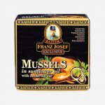 Kaiser Franz Josef Exclusive Mušle ve slunečnicovém oleji s uzenou příchutí 80 g – Zboží Dáma