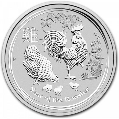 Stříbrná mince Rok Kohouta / Year of the Rooster 1oz 2017 Lunární série II