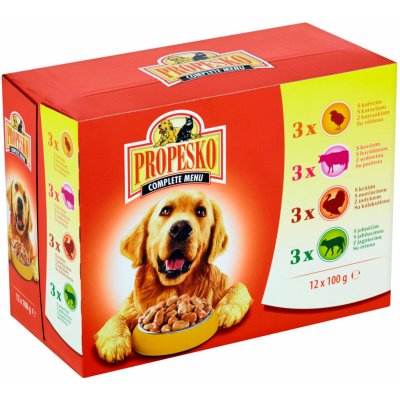 Propesko Adult kuře & hovězí & krůta & jehně 12 x 100 g – Hledejceny.cz