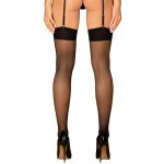 Obsessive Punčochy na podvazkový pás S823 Černá – Zboží Dáma