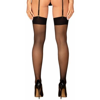 Obsessive Punčochy na podvazkový pás S823 Černá – Zboží Dáma