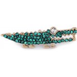 Prima-obchod brož odznak s broušenými kamínky beruška krokodýl holčička zelený tyrkys 57112 – Sleviste.cz