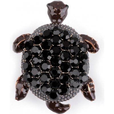 Prima-obchod Brož s broušenými kamínky želva 2 jet 118884 – Zboží Dáma