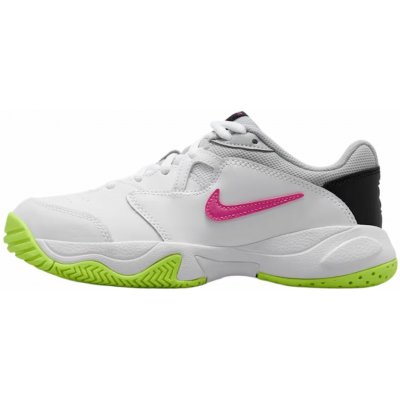 Nike Jr Court Lite 2 white/hot lime/grey fog/laser fuchsia Bílý – Zboží Dáma