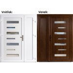 Soft Dvoukřídlé vchodové 6100+Panel Plný Zlatý dub/bílá levé 150 x 200 cm – Hledejceny.cz