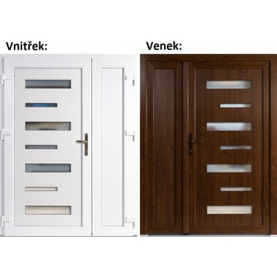 Soft Dvoukřídlé vchodové 6100+Panel Plný Zlatý dub/bílá levé 150 x 200 cm – Hledejceny.cz