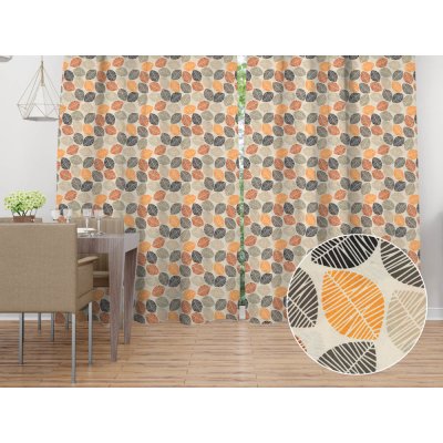 Biante Dekorační závěs PML-072 Podzimní listy na krémovém 145x190 cm – Hledejceny.cz