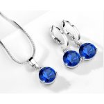Set šperků náušnice a náhrdelník se zirkonem 50 Modrá – Zboží Dáma