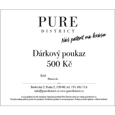 PURE DISTRICT ORIGIN Elektronický dárkový poukaz 500 Kč – Hledejceny.cz