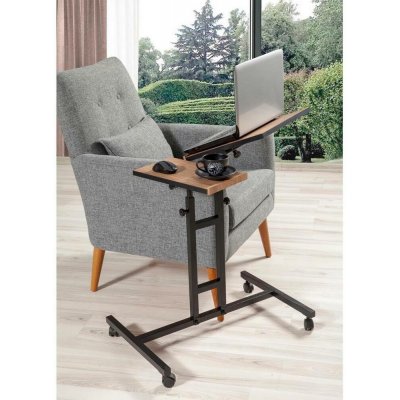 Asir | Polohovatelný stůl GLEN 87 x 67 cm hnědá/černá | AS0588 – Zboží Dáma