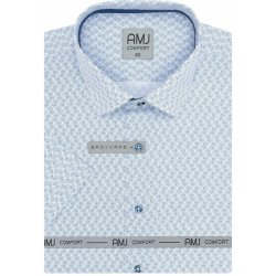 AMJ Comfort fit košile s krátkým rukávem modrý vzor