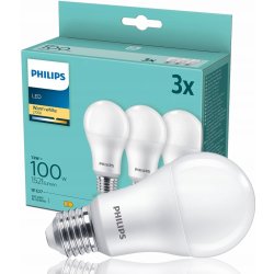 Philips žárovka LED klasik, 13W, E27, teplá bílá, 3ks