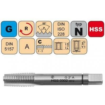 NÁSTROJE CZ Závitník sadový G1" I A HSS DIN 5157 - 0302 - CZZ0302-G1"-I-A – Hledejceny.cz