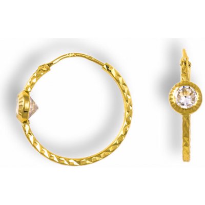 Gemmax Jewelry zlaté Kruhy se zirkonem diamantový brus GLEYB200299