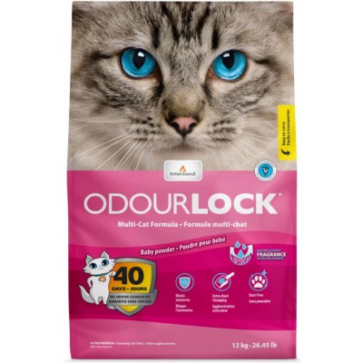 Intersand kočkolit Odour Lock vůně dětský pudr 12 kg