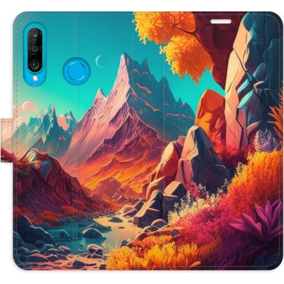 Pouzdro iSaprio Flip s kapsičkami na karty - Colorful Mountains Huawei P30 Lite – Zbozi.Blesk.cz