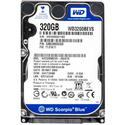 WD 320GB SATA 2,5", WD3200BEVS