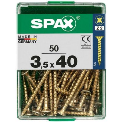 Spax Uni vrut zápust.hlava PZ/Z2 4CUT a plným závitem Yellox 35 x 40 mm 50 ks – Hledejceny.cz