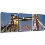 Obraz 3D třídílný - 150 x 50 cm - Tower Bridge london tower bridge karetní hra bridge karetní hra – Hledejceny.cz