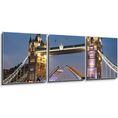 Obraz 3D třídílný - 150 x 50 cm - Tower Bridge london tower bridge karetní hra bridge karetní hra – Hledejceny.cz