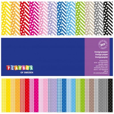 Playbox Barevné papíry oboustranné 24 listů 305 x 305 mm – Hledejceny.cz