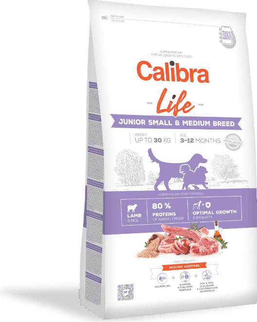 Calibra Dog Life Junior Small & Medium Breed Lamb 3 x 12 kg