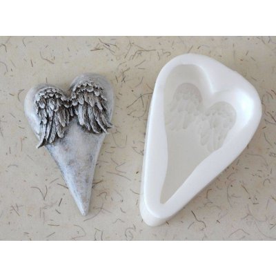 Silikonová forma - Okřídlené srdce 68 x 106 x 30 mm – Sleviste.cz