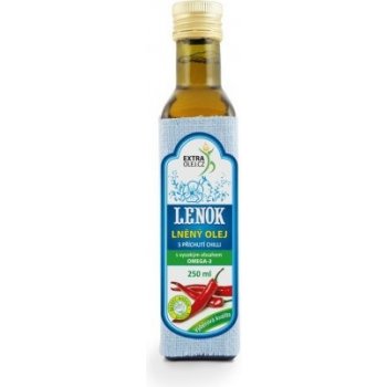 Lenok Lněný olej s vysokým obsahem Omega3 s příchutí chilli 250 ml