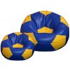Sedací vak a pytel Jaks sedací vak XXXL fotbalový míč + podnožka 100x100x60 cm modro-žlutý