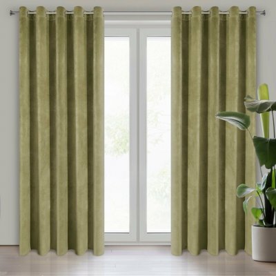 EUROFIRANY ZATEMŇOVACÍ ZÁVĚS NA KROUŽCÍCH VILLA 140X250 CM OLIVOVÁ – Hledejceny.cz