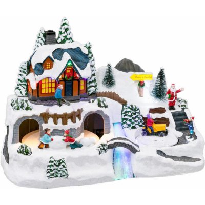 Fééric Lights and Christmas Vánoční vesnička Vánoční scéna s traktorem – Zboží Dáma